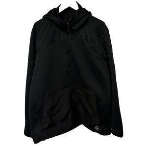 Reebok Men's XL Thermowarm  1/2 Zipper Logo Pullover Ribbed Hoodie Athleisure